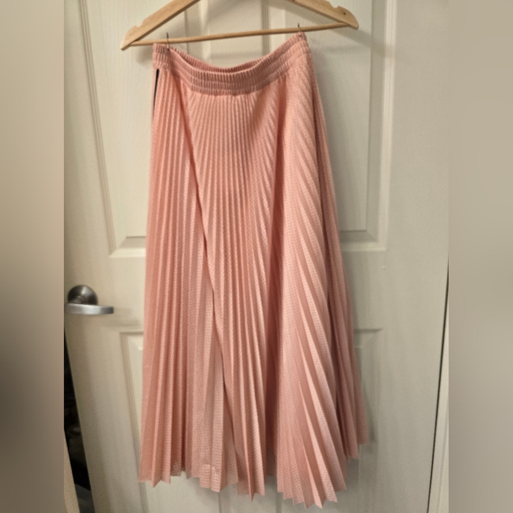 Mesh Pink RED Valentino Pleated Skirt